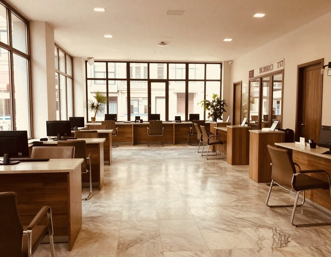 İstanbul'da banka şubesi iç görünüm