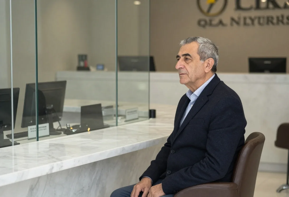 Banka şubesinde birikimini görüşen 50 yaş üstü müşteri