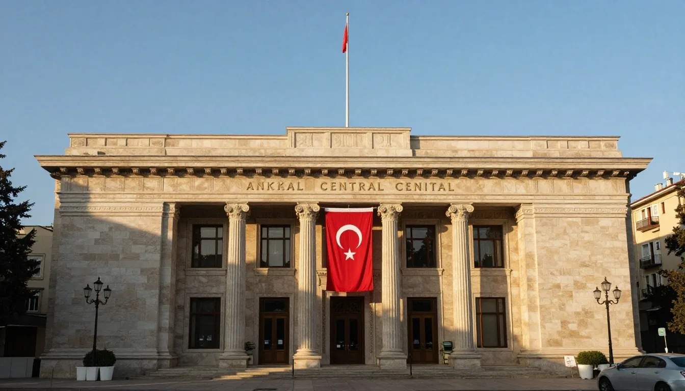 Merkez bankası binası öğleden sonra ışığında