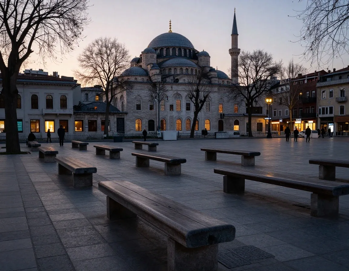 İstanbul finans bölgesinde gündüz banka binaları ve yayalar