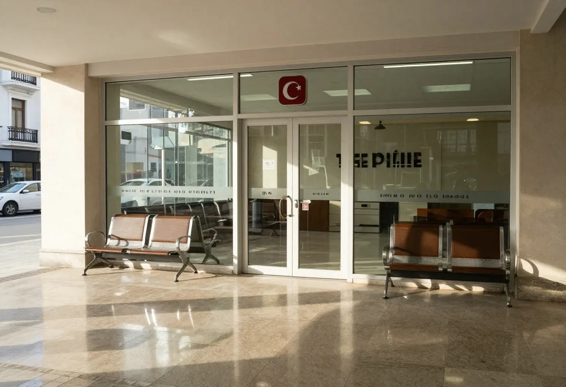 Banka şubesi içinden bir kare