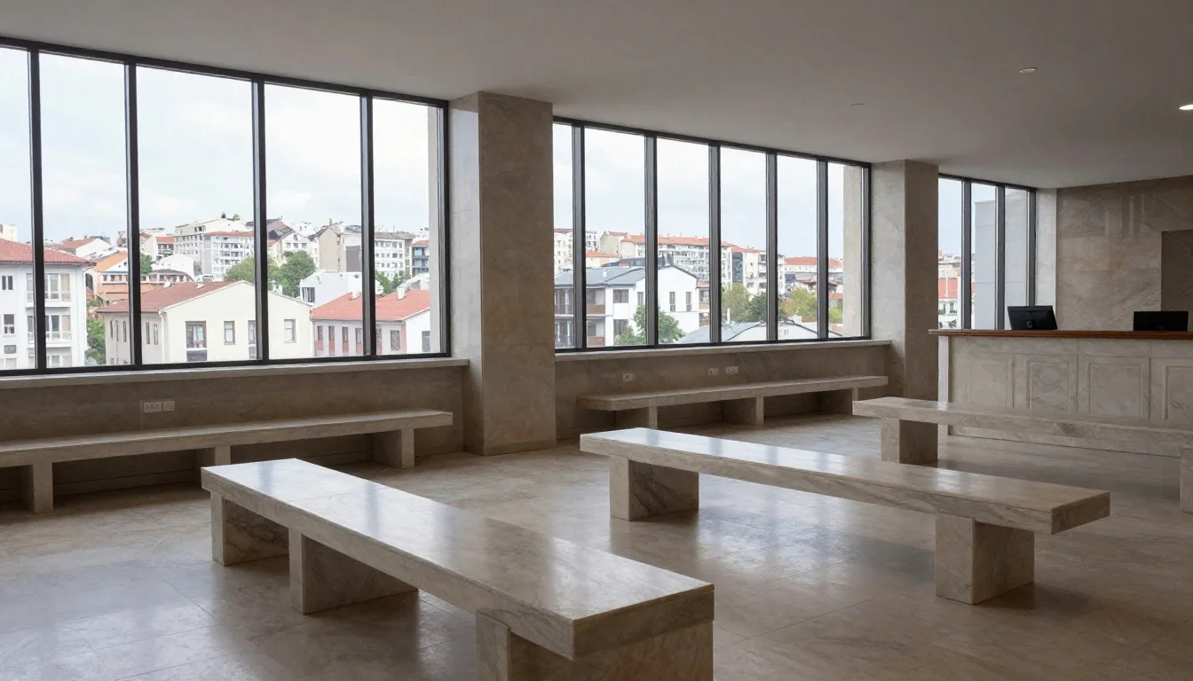 Yeni ekonomi planının açıklandığı basın toplantı salonu